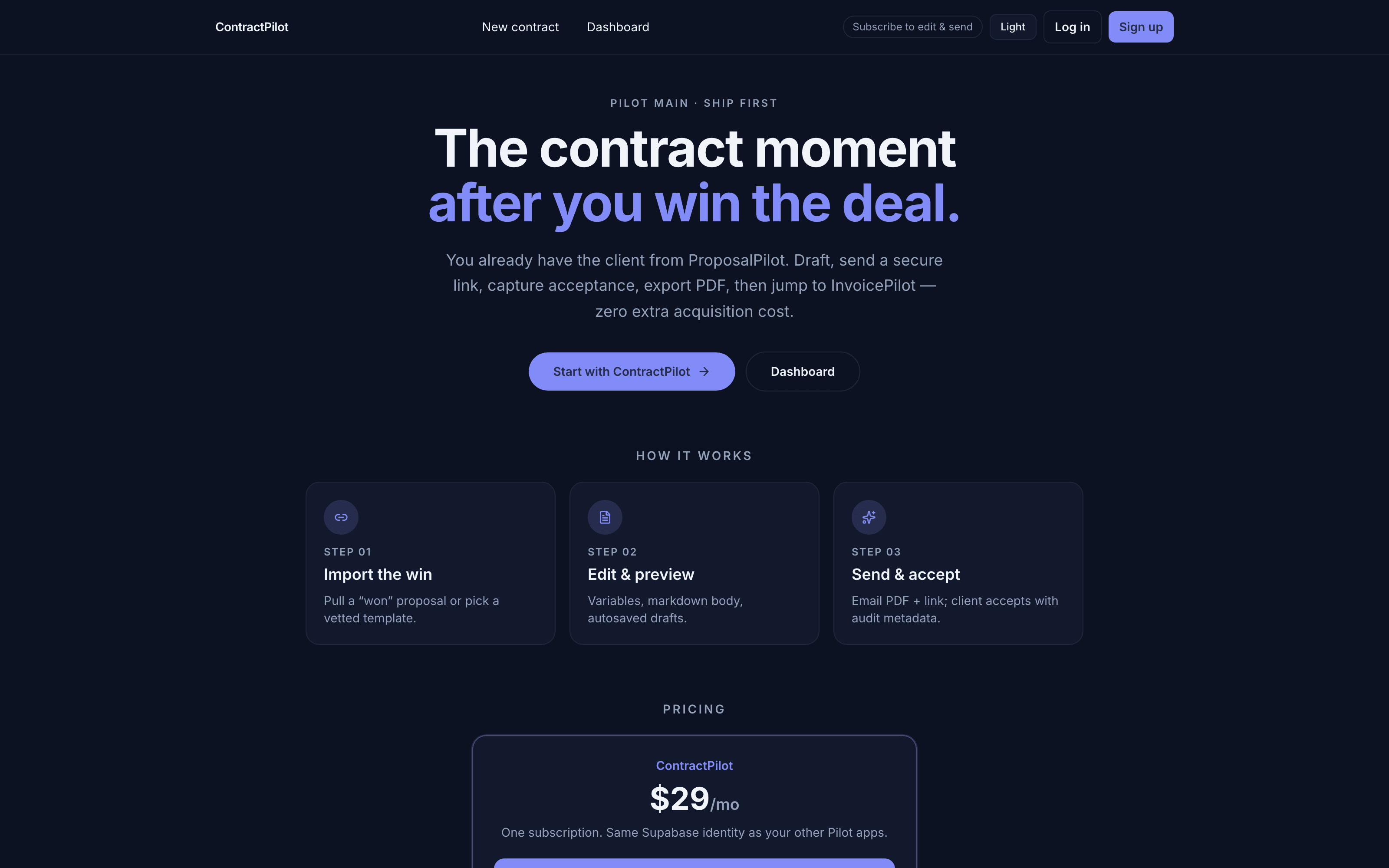 ContractPilot — primary view