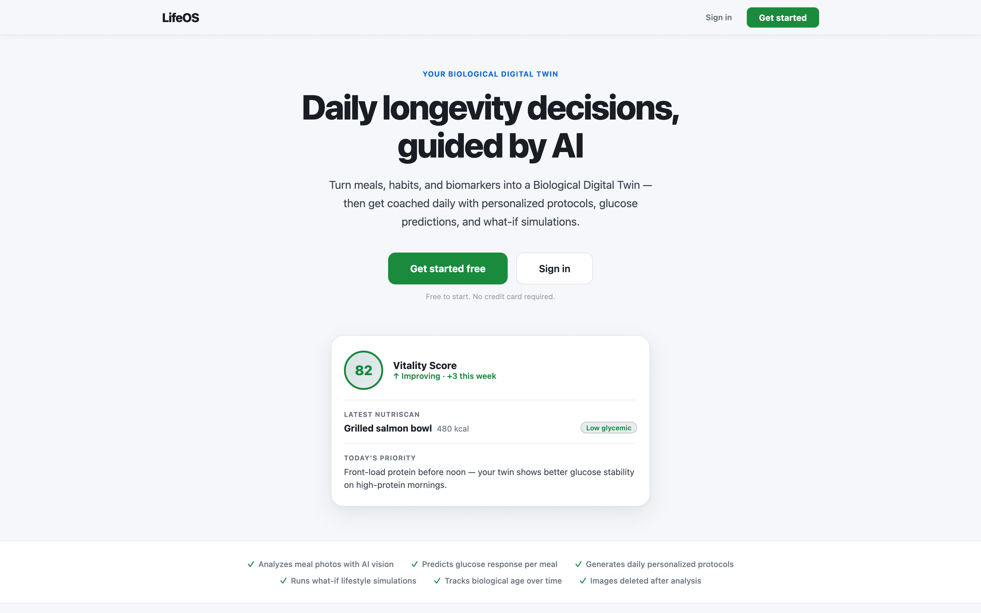 LifeOS — primary view